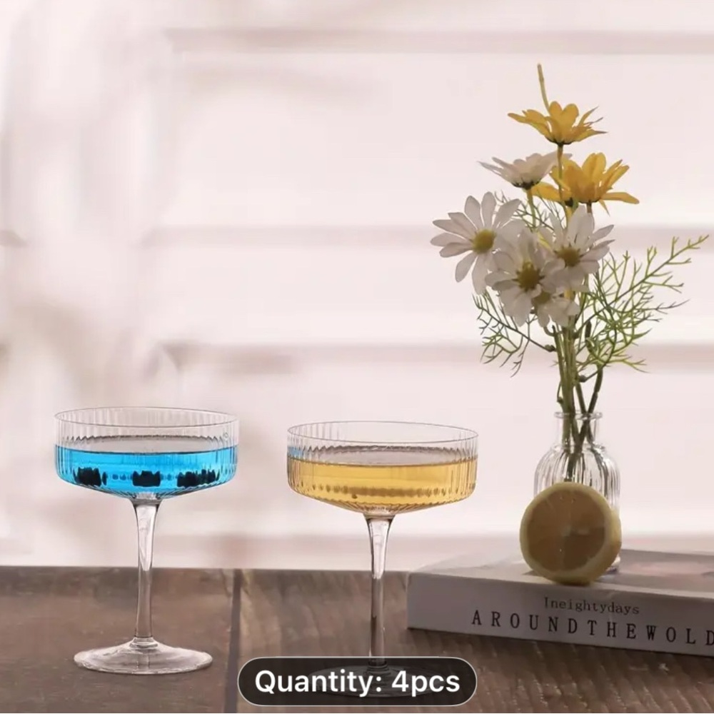 Elegant Glass Coupe Set - clear - Picture 2 of 6